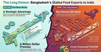 The long route to India: Bangladesh food exports under strain