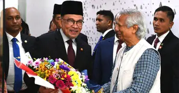 Malaysian Prime Minister Anwar Ibrahim arrives in Dhaka