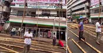 মে দিবসের শ্রমিক সমাবেশ ঘিরে নয়াপল্টনে মঞ্চ নির্মাণের প্রস্তুতি