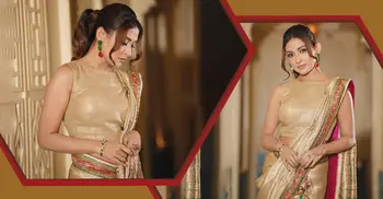 মেহজাবীনের সাজে আভিজাত্যের ছোঁয়া