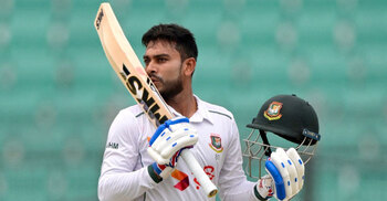 Mehidy ton anchors Bangladesh’s first innings in Ctg
