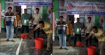 এক মণ দুধ দিয়ে ধোয়া হলো বিএনপি কার্যালয়