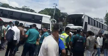 1 dies as bus hits road divider in Mirpur