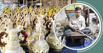 বিয়ের টোপর-কপালি গড়ে ৩০ বছর ধরে সংসার চলে মিঠুন কুমারের