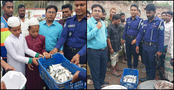 এতিমখানায় দেওয়া হলো জব্দকৃত ৫০ কেজি জাটকা