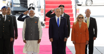 Modi lands in Israel to 'strengthen cooperation'