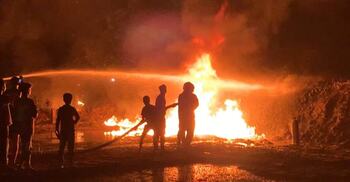 শ্রীমঙ্গলে শেভরনের কনডেনসেট লাইনে আগুন