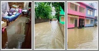 জলাবদ্ধতায় তলিয়ে গেছে সড়ক, বিদ্যালয়-বাড়িঘরে ঢুকেছে পানি