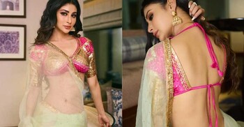 ব্যাকলেস ব্লাউজে আবেদনময়ী মৌনী