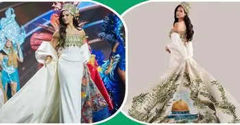 মিস ইউনিভার্স মঞ্চে ফিলিস্তিনের সুন্দরী নাদিনের পোশাক ভাইরাল