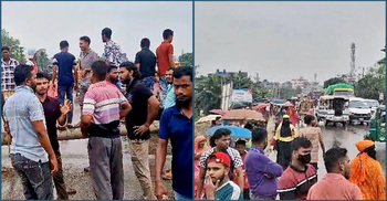 রূপগঞ্জে বেতনের দাবিতে মহাসড়ক অবরোধ শ্রমিকদের