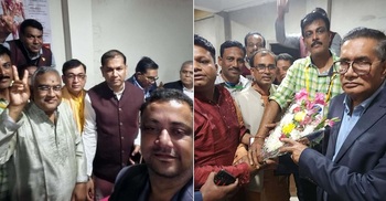 নড়াইল পূজা উদযাপন কমিটির সভাপতি পংকজ সম্পাদক বিশ্বনাথ