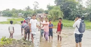 ভেঙে যাওয়া সড়ক সংস্কার করলেন বিএনপি-ছাত্রদল নেতারা