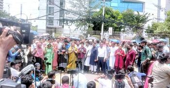 NCP protest demanding EC reconstitution, local govt elections