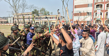 নোয়াখালীতে পাঁচ বাহিনীর নির্বাচনি মহড়া