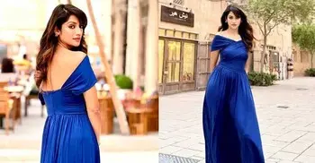 রাজকীয় নীল গাউনে নজরকাড়া নুসরাত