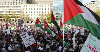 ‘Biden, you can’t hide’: Tens of thousands march in US for Gaza ceasefire