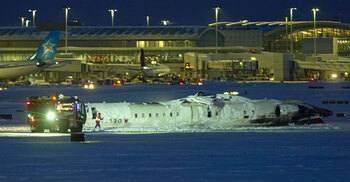 Plane crash-lands, flips upside down in Toronto; 17 injured