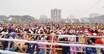 কানায় কানায় পূর্ণ প্রধানমন্ত্রীর সমাবেশস্থল