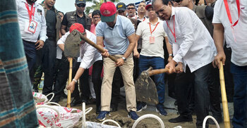 PM opens re-excavation of Dharar Khal in Trishal
