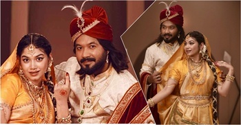 রাজা-রানী হয়ে চমকে দিলেন পলাশ-পারসা ইভানা