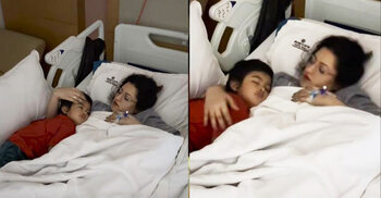হাসপাতালে ছেলেকে বুকে জড়িয়ে আবেগী পরীমনি