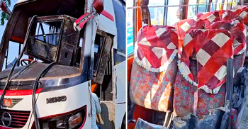 উদ্ধারের পর যে অবস্থায় দৌলতদিয়ার সেই বাসটি