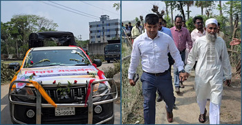 প্রশাসকের গাড়িতে অফিস সহায়কের রাজসিক বিদায়