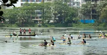 চৈত্র সংক্রান্তিতে জাবিতে ভেলা বাইচ প্রতিযোগিতা