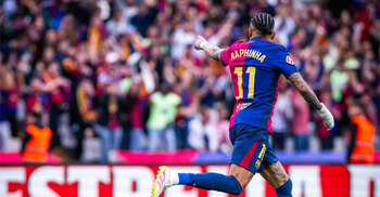 Raphinha's 98th-minute penalty wins thriller for Barca