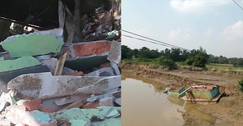 ফুলগাজীতে ভেঙেছে মার্কেট, হুমকিতে সড়ক