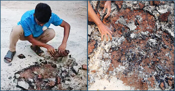 হাতের টানেই উঠে আসছে নতুন সড়কের কার্পেটিং