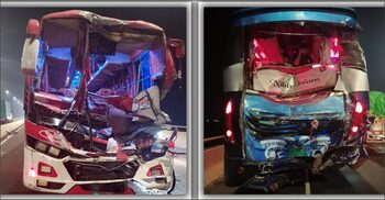 পদ্মা সেতুতে থেমে থাকা বাসে আরেক বাসের ধাক্কা, হেলপার নিহত