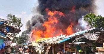 উখিয়ার রোহিঙ্গা ক্যাম্পে ফের আগুন