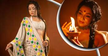 খাঁদি শাড়িতে আবেদন ছড়ালেন রুনা