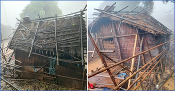 ভারী বর্ষণ-বাতাসে সাজেকে ভেঙে গেছে পাঁচ বসতঘর