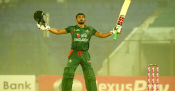 ক্যারিয়ারসেরা ইনিংসে দলকে জিতিয়ে ম্যাচসেরা শান্ত