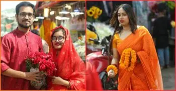 শাড়ি তো পরবেন, তবে লাল নাকি বাসন্তী