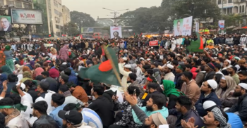 হাদি হত্যার বিচারের দাবিতে শাহবাগে ইনকিলাব মঞ্চের বিক্ষোভ