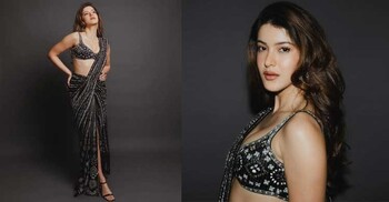 ফিউশন শাড়িতে শানায়ার গ্ল্যামারাস চমক