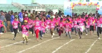 শেরপুরে ক্ষুদ্র নৃগোষ্ঠী ও পিছিয়ে পড়া শিশুদের নিয়ে ম্যারাথন