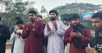 হাদির ওপর হামলার প্রতিবাদে শাবিপ্রবিতে বিক্ষোভ-দোয়া