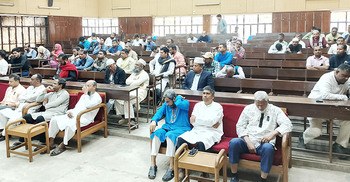 শাবিপ্রবিতে মাতৃভাষা দিবসের সভায় শিক্ষার্থী খরা, ব্যানারে ইংরেজি অক্ষর
