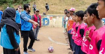 Tahsan meets Rohingya youth in Cox’s Bazar