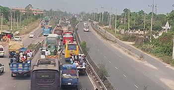 ঢাকা-টাঙ্গাইল মহাসড়কে ৩০ কিলোমিটারজুড়ে যানজট