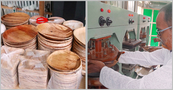 সুপারির খোল দিয়ে বাসন তৈরি করে সফল আকরাম