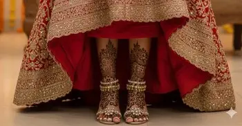 বিয়েতে কনের পায়ের সাজে আভিজাত্য