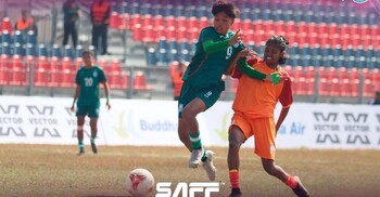 অর্পিতা-আলপির গোলে ভারতের বিপক্ষে প্রথমার্ধে ২-০ তে এগিয়ে বাংলাদেশ