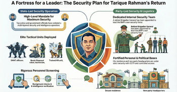 Iron-clad security for Tarique after landing in Dhaka