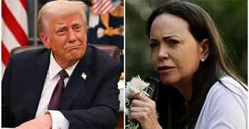 Machado presents her Nobel Prize medal to Trump at WH meeting